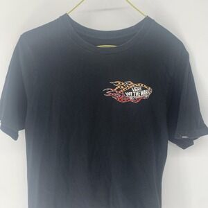 VANS Off The Wall Flame Logo T-Shirt Youth Sz M Medium 10-12 Black Short Sleeve
